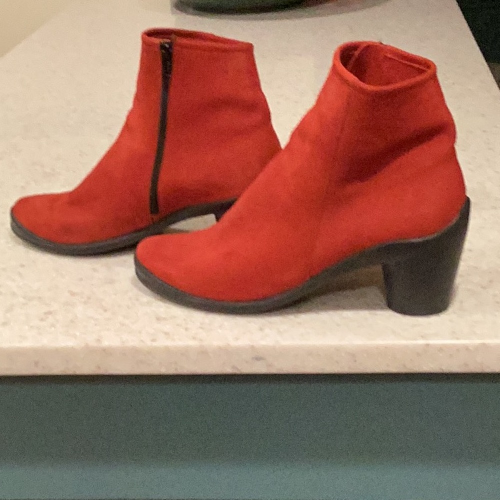 Arche red booties.